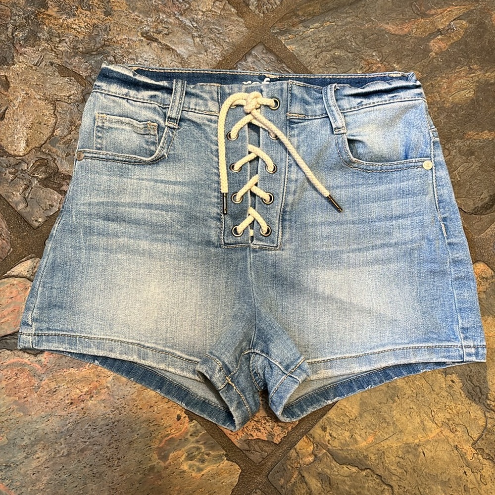 3/$20 Refuge Lace-Up Jean Shorts